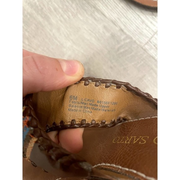 Anthropologie Franco Sarto Boho Serape Are Stripe Sandals size 6 - Picture 3 of 8